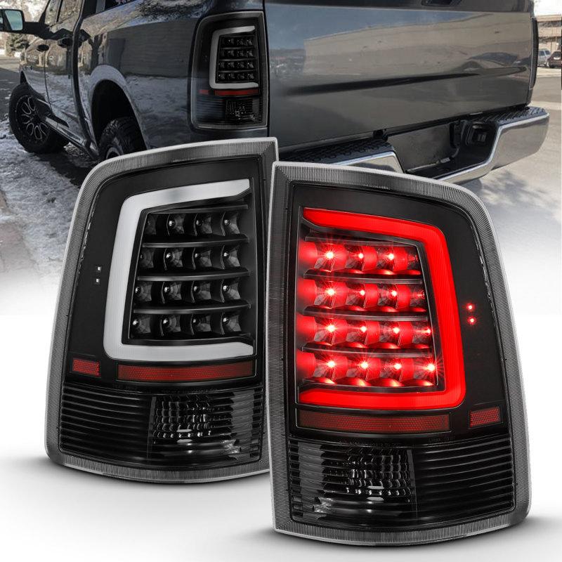 ANZO 2009-2018 Dodge Ram 1500 LED Taillight Plank Style Black w/Clear Lens 311318 Main Image