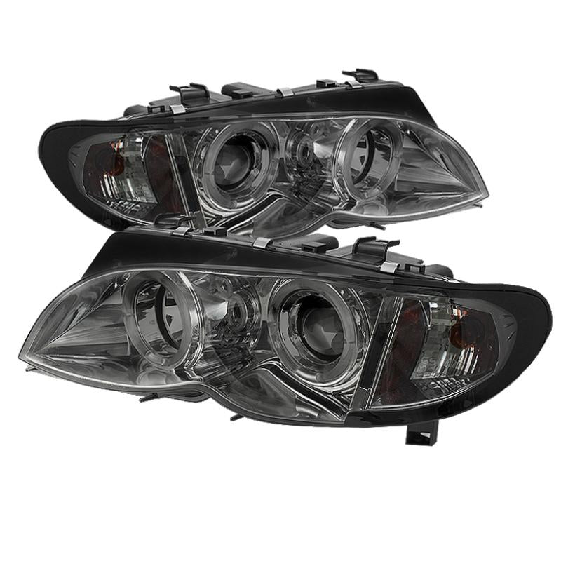 Spyder BMW E46 3-Series 02-05 4DR Projector Headlights 1PC LED Halo Smke PRO-YD-BMWE4602-4D-AM-SM 5042422 Main Image