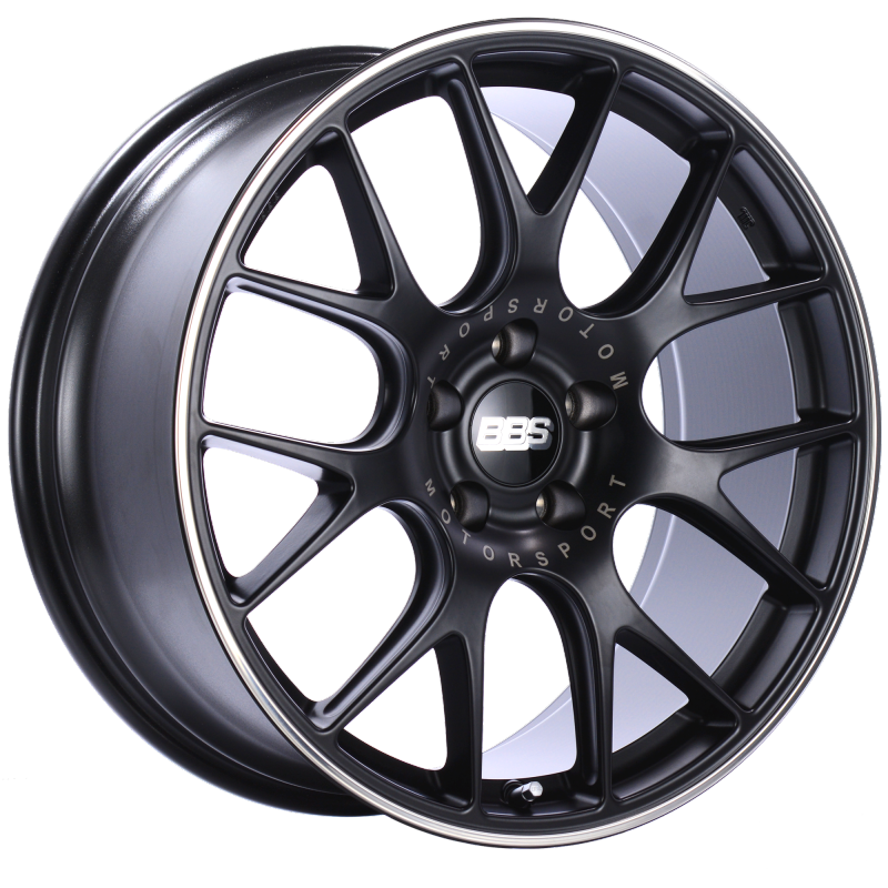 BBS CH-R 20x9 5x112 ET25 Satin Black Polished Rim Protector Wheel -82mm PFS/Clip Required CH102BPO Main Image