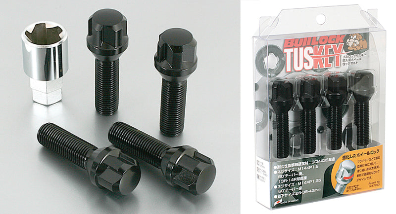 Project Kics Bull Lock Tuskey Bolt 14X1.50 13R Ball/28mm Black WT670B28