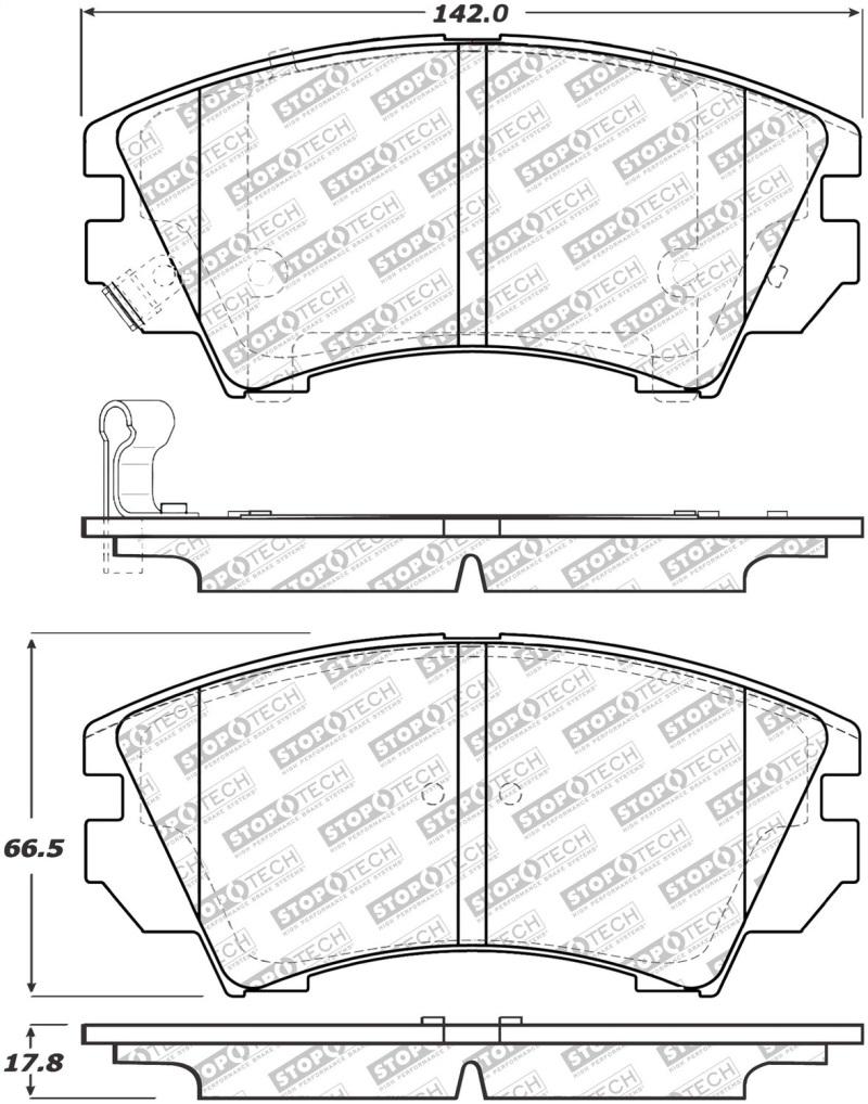 StopTech Street Select Brake Pads w/Hardware - Front 305.14040 Main Image