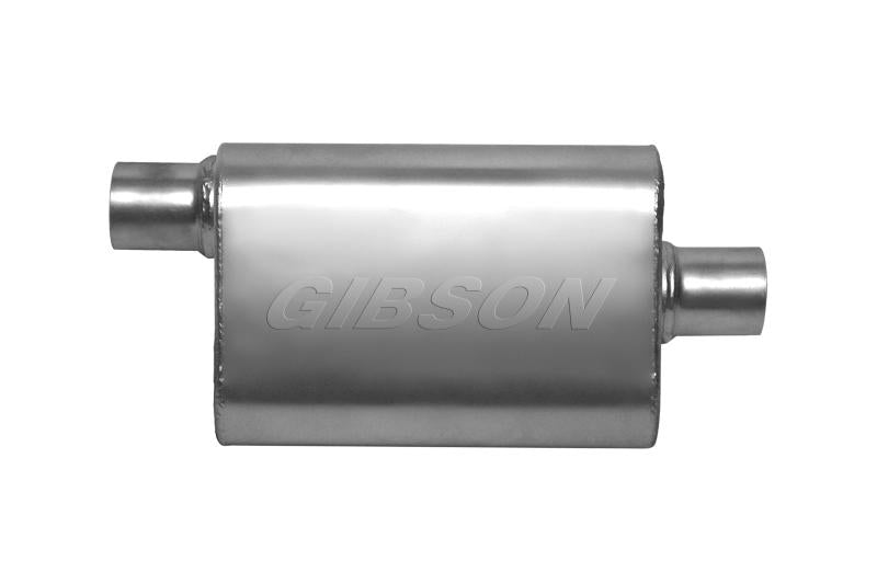 Gibson CFT Superflow Offset/Center Oval Muffler - 4x9x13in/2in Inlet/2.25in Outlet - Stainless 55140S Main Image