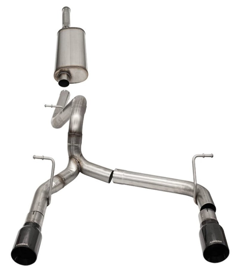 Corsa 18-21 Jeep Wrangler JLU 3.6L 2.75in Sport Cat-Back Exhaust w/ 4in Black Tips 21124BLK