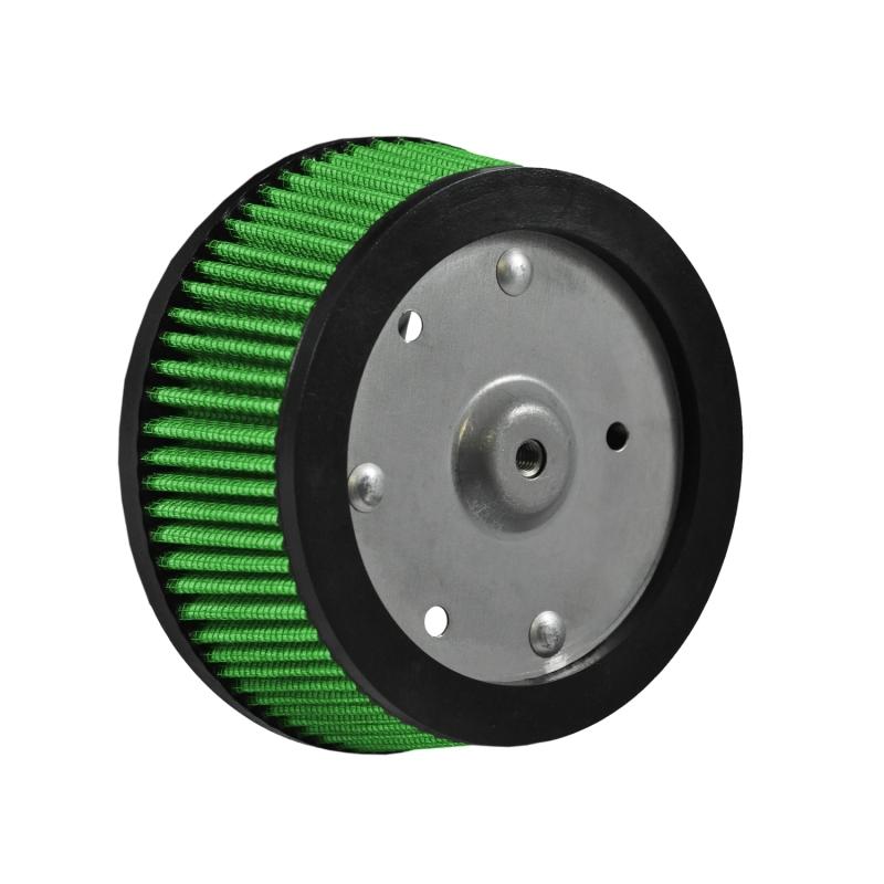 Green Filter 2008 Harley Screaming Eagle 3-Bolt Filter - ID 5.41in / B 6.48in / Top 5.64in / H 2.5in 2743 Main Image