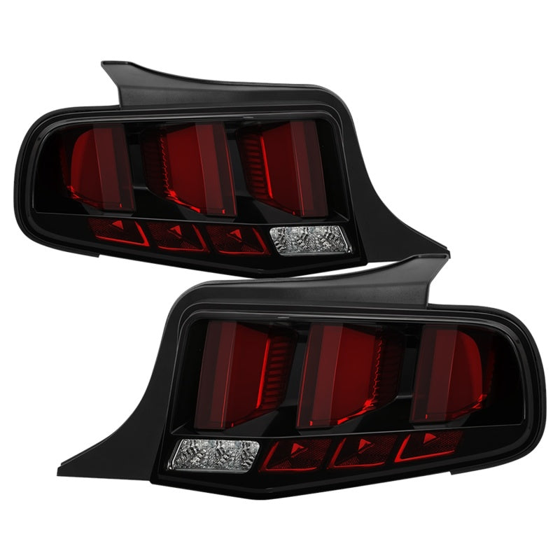 Spyder 10-12 Ford Mustang Red Light Bar LED Sequential Tail Lights - Blk ALT-YD-FM10-RBLED-BK 5085092