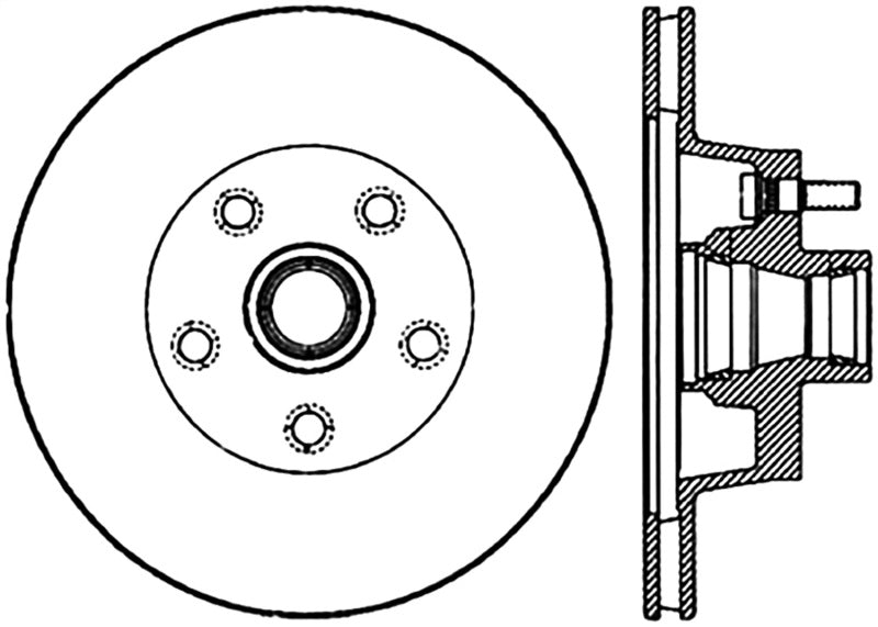 StopTech Sport Cross Drilled Brake Rotor; Front Left