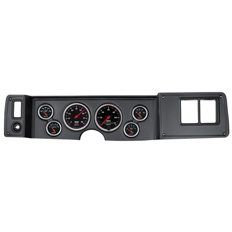 Autometer Designer Black 79-81 Camaro Dash Kit 6pc Tach / MPH / Fuel / Oil / WTMP / Volt 7023-DB Main Image