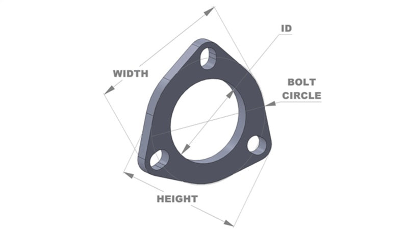 Vibrant 3-Bolt T304 Ss Exhaust Flange (2.5in I.D.)