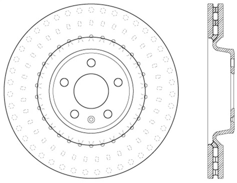 StopTech Sport Cryo Cross Drilled Brake Rotor; Front Right