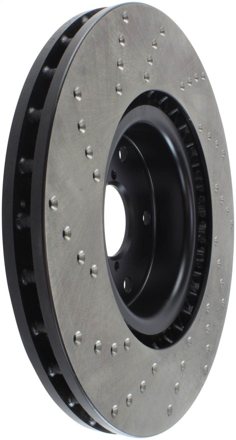 StopTech Sport Cross Drilled Brake Rotor; Front Left