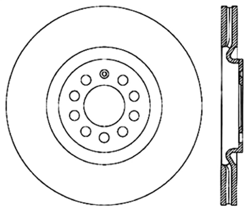 StopTech Sport Cryo Cross Drilled Brake Rotor; Front Right