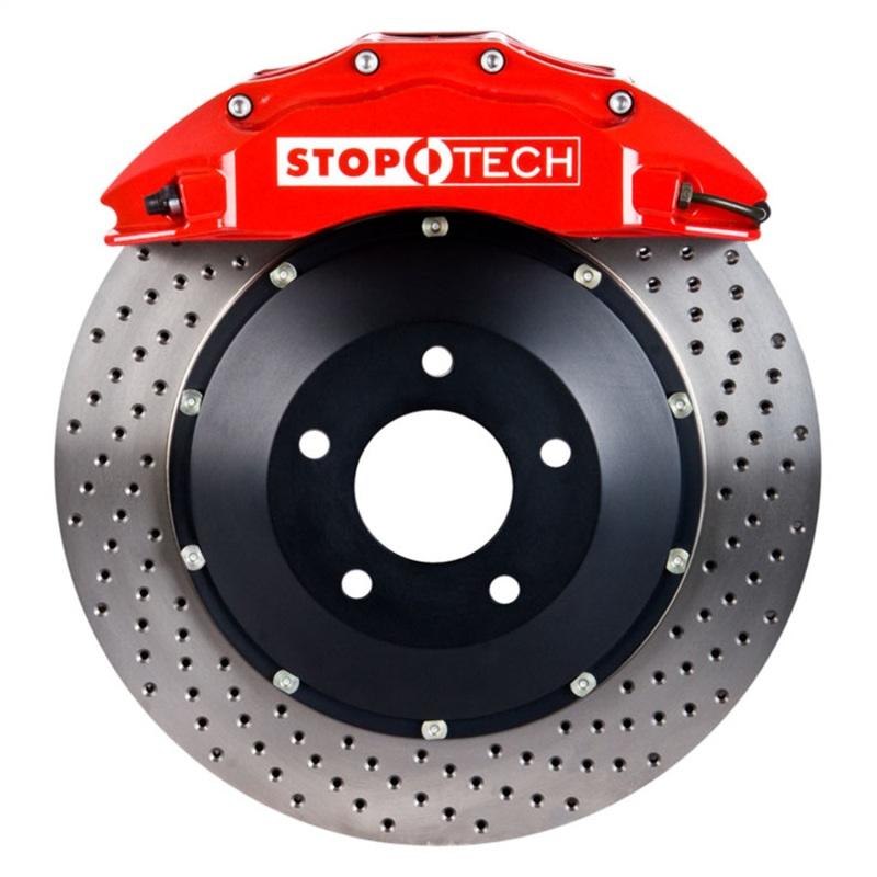 StopTech 09-10 Nissan 370Z Sport Model Only Front BBK w/ Red ST-60 Calipers Drilled 355x32mm Pads 83.488.6700.72 Main Image