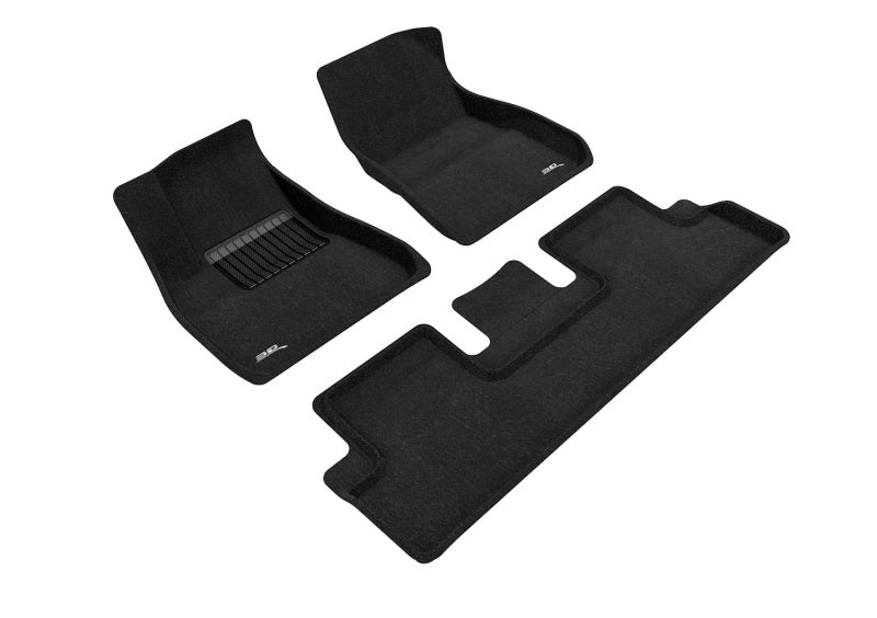 3D MAXpider 2018-2019 Tesla Model 3 Elegant 1st & 2nd Row Floormats - Black L1TL00404609