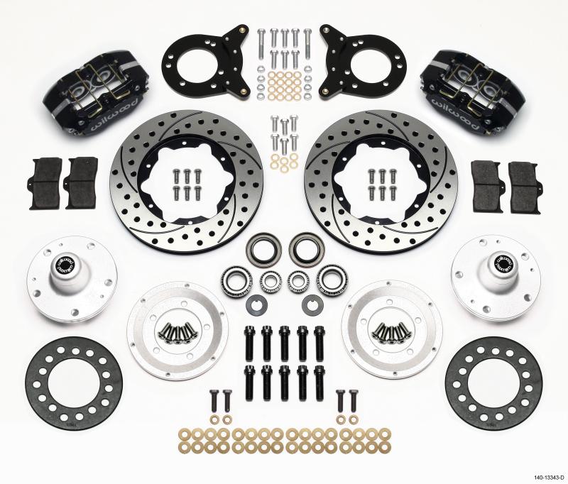 Wilwood Dynapro Dust-Boot Front Kit 11.00in Drilled 1965-1969 Mustang Disc & Drum Spindle 140-13343-D Main Image