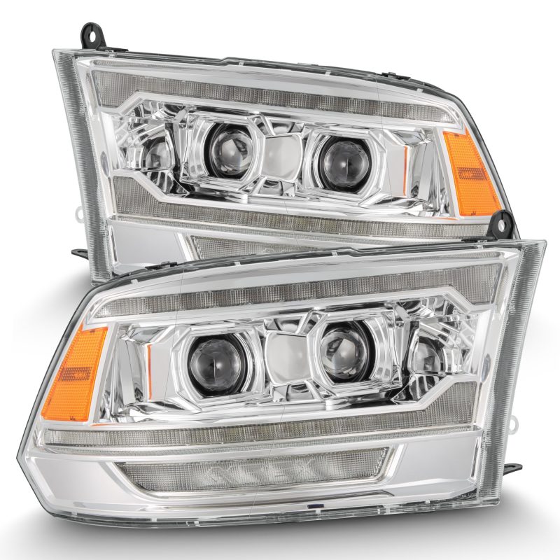 AlphaRex 09-18 Dodge Ram 2500 LUXX LED Proj Headlights Plank Style Chrm w/Activ Light/Seq Signal/DRL 880559