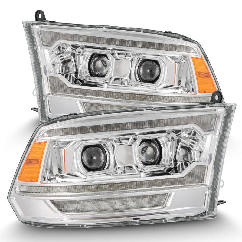 AlphaRex 09-18 Ram 1500 PRO-Series Proj Headlights Chrome w/ Sequential Signal and Top/Middle DRL 880562