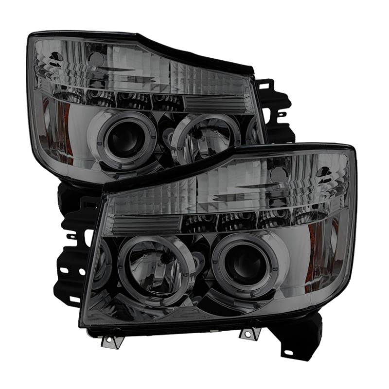 Spyder Nissan Titan 04-14/Armada 04-07 Projector Headlights LED Halo LED Smke PRO-YD-NTI04-HL-SM 5033963 Main Image