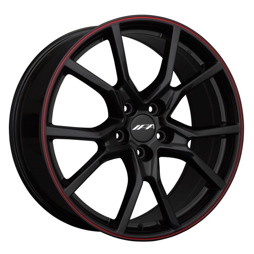 IPA 1FK Wheel Black / Red Pinstripe 20x8.5 +55 5x120