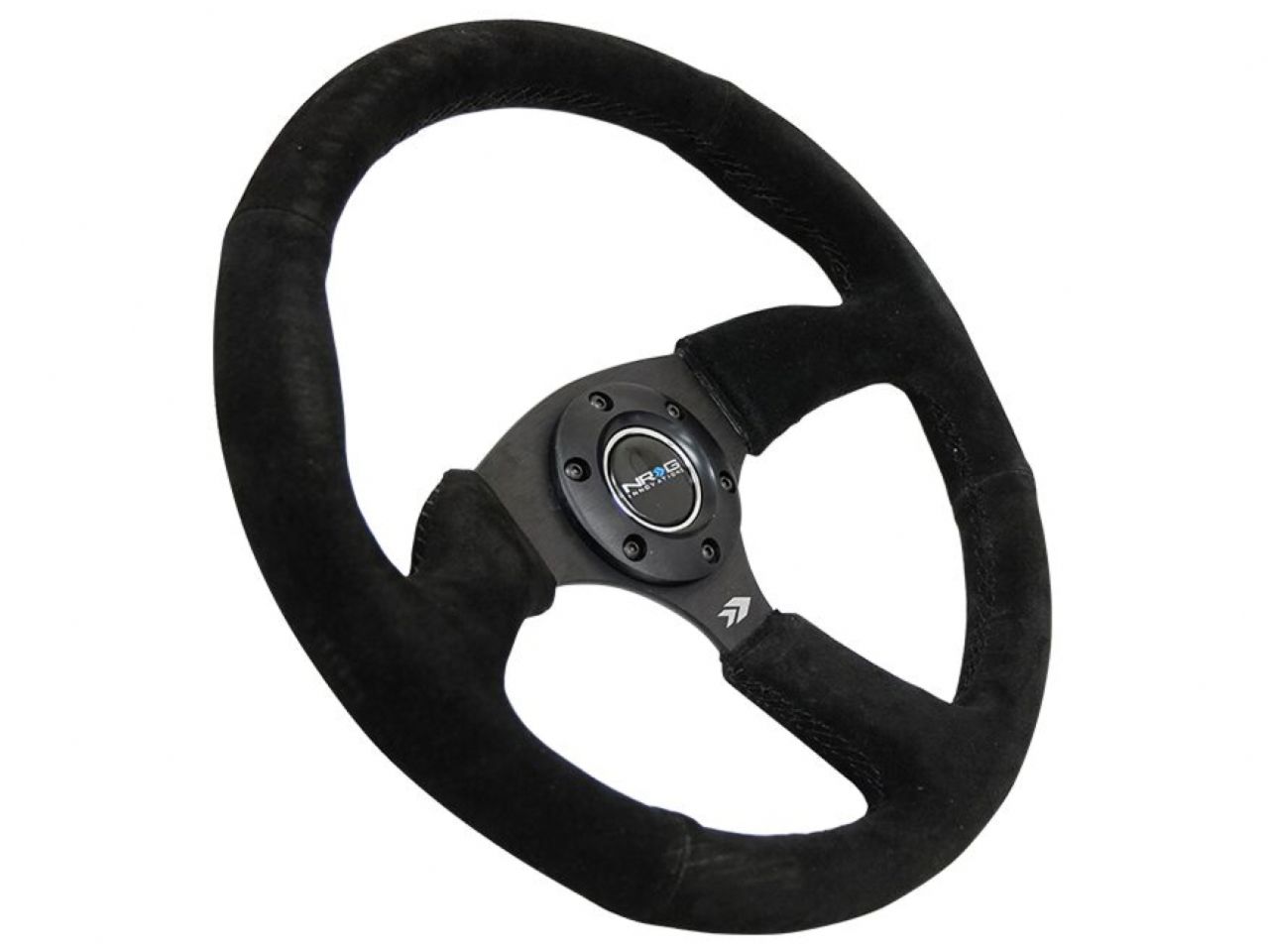 NRG Reinforced Steering Wheel- 350mm Sport Suede Racing (2.5" Deep) Com.