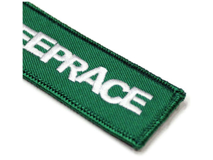Eat Sleep Race Green Embroidered Keychain