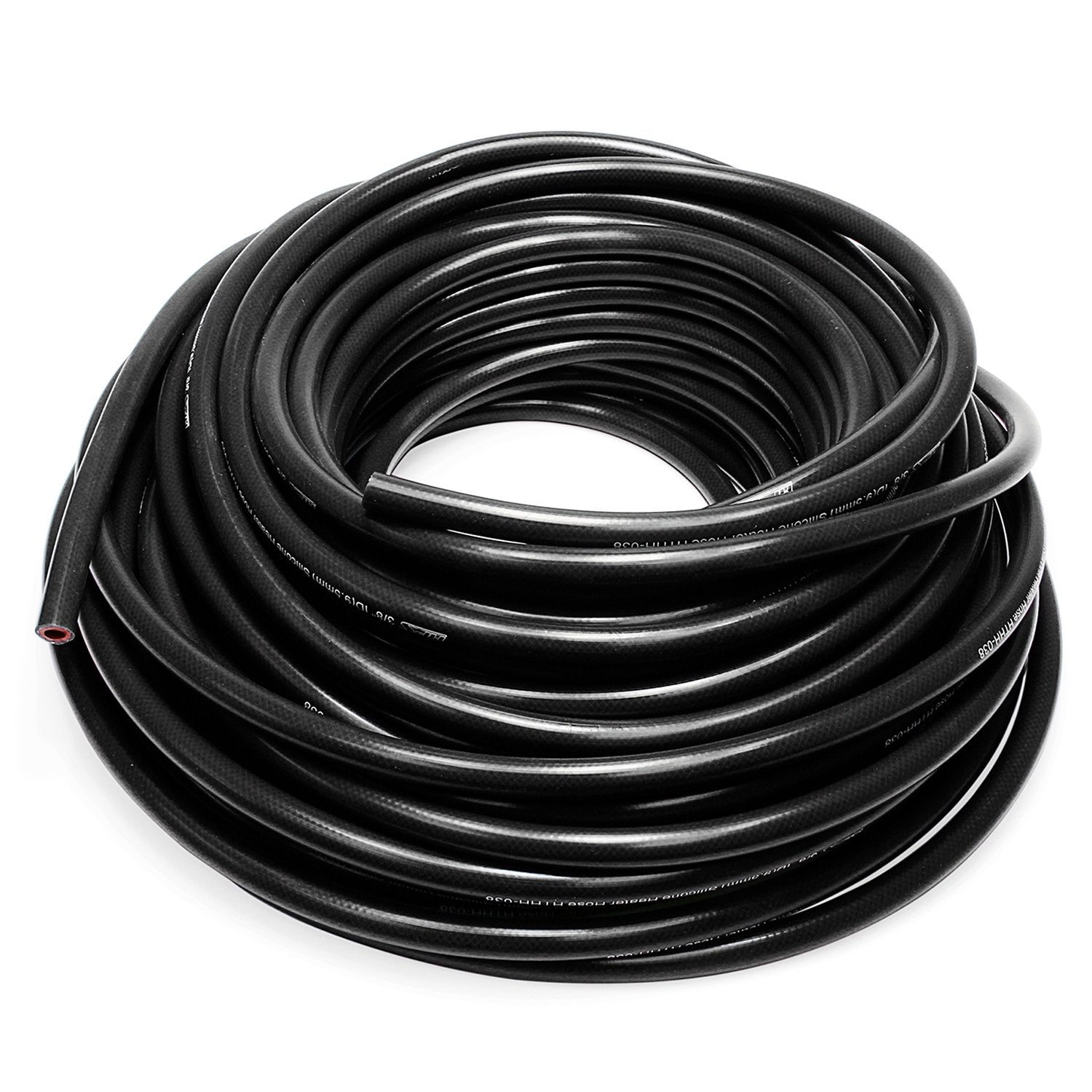 HPS 1/8" ID Black High Temp Reinforced Silicone Heater Hose Tubing, 3mm ID