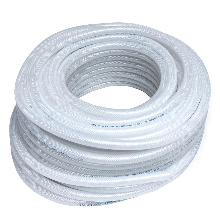 HPS 1/2" ID Clear High Temp Reinforced Silicone Heater Hose Tubing, 13mm ID