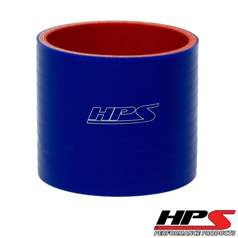 HPS 3-3/8" ID, 3" Length, Silicone Straight Coupler Hose, High Temp 4-ply Reinforced, 86mm ID, Blue