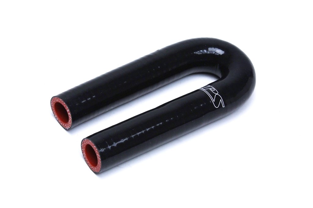 HPS 3/4" ID, Silicone 180 Degree U Bend Elbow Coupler Hose, High Temp 4-ply Reinforced, Black, 19mm ID