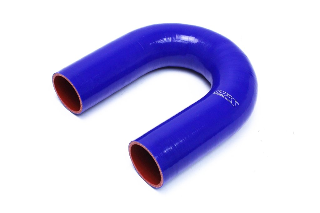 HPS 2-1/4" ID, Silicone 180 Degree U Bend Elbow Coupler Hose, High Temp 4-ply Reinforced, Blue, 57mm ID