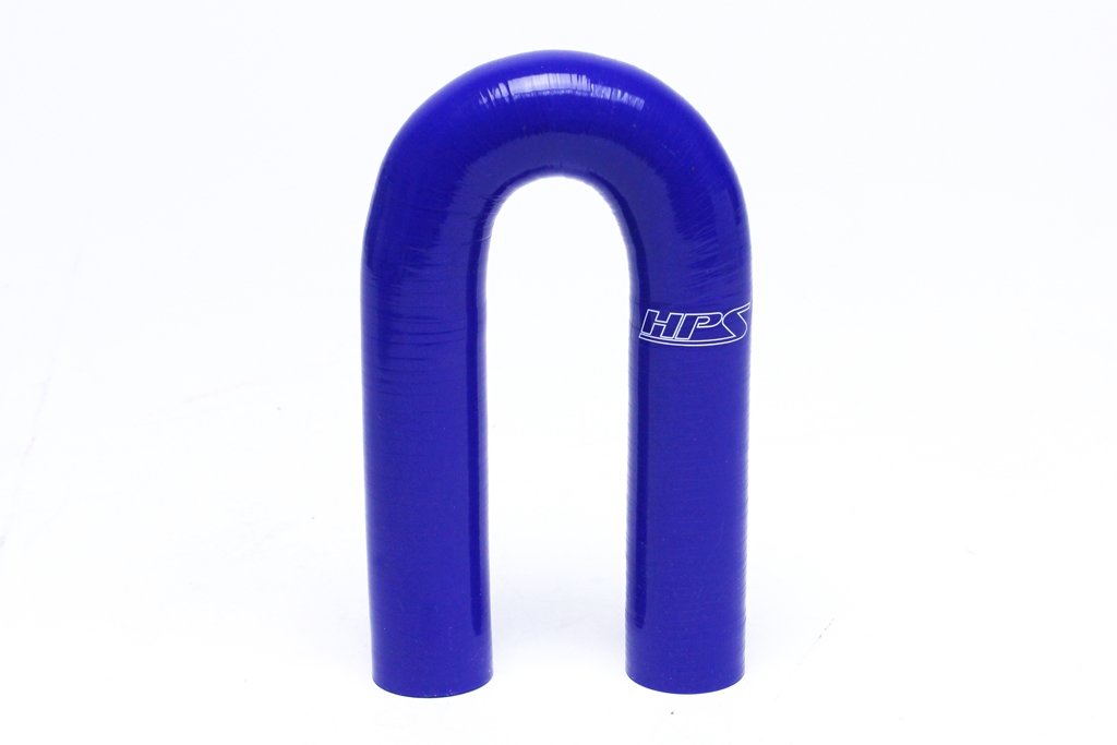 HPS 5/8" ID, Silicone 180 Degree U Bend Elbow Coupler Hose, High Temp 4-ply Reinforced, Blue, 16mm ID