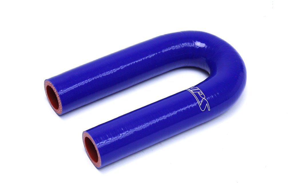 HPS 5/8" ID, Silicone 180 Degree U Bend Elbow Coupler Hose, High Temp 4-ply Reinforced, Blue, 16mm ID