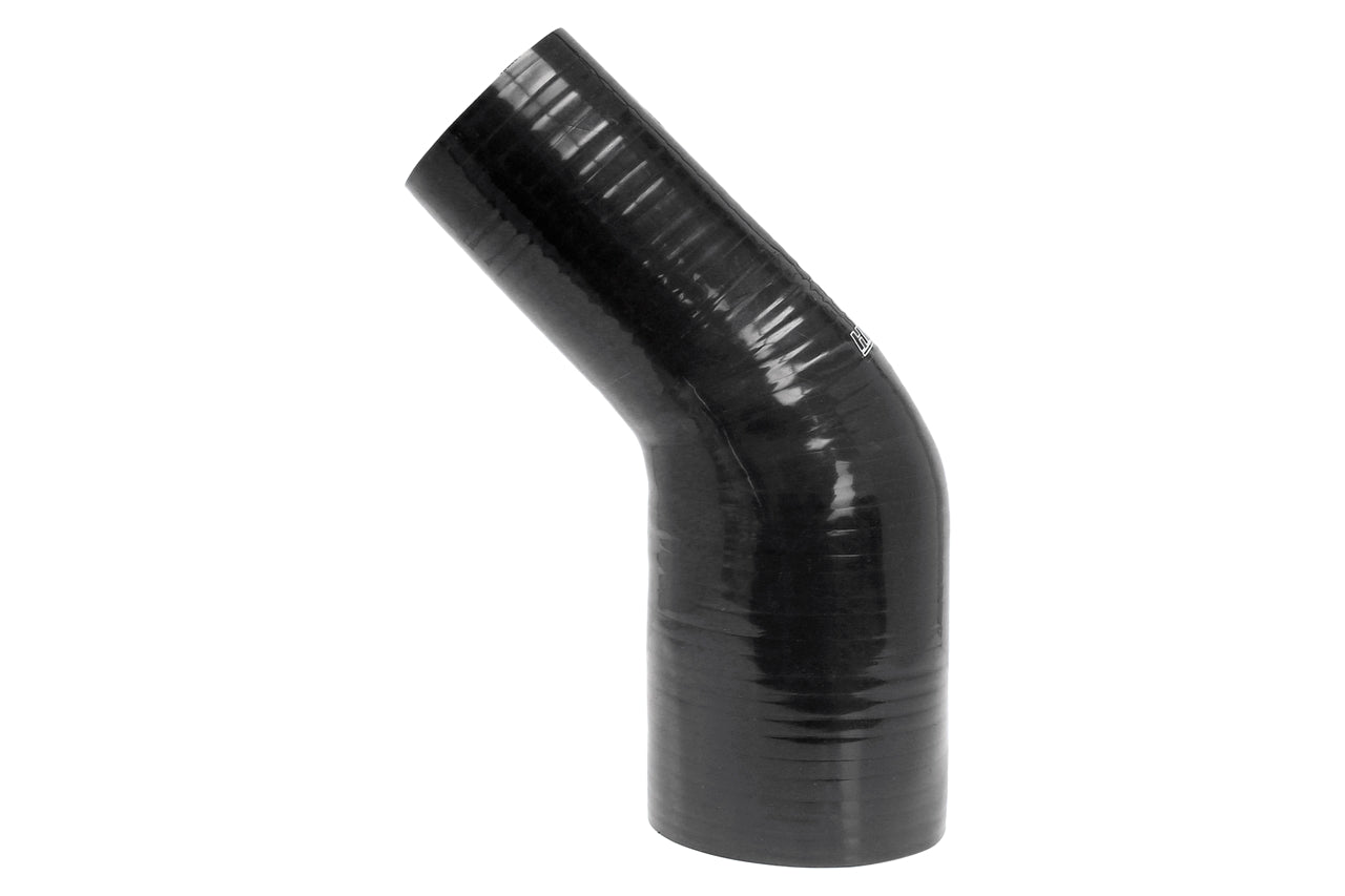 HPS 3" - 3-1/2" Silicone 45 Degree Elbow Reducer Coupler Hose, High Temp 4-ply Reinforced, 76mm - 89mm ID