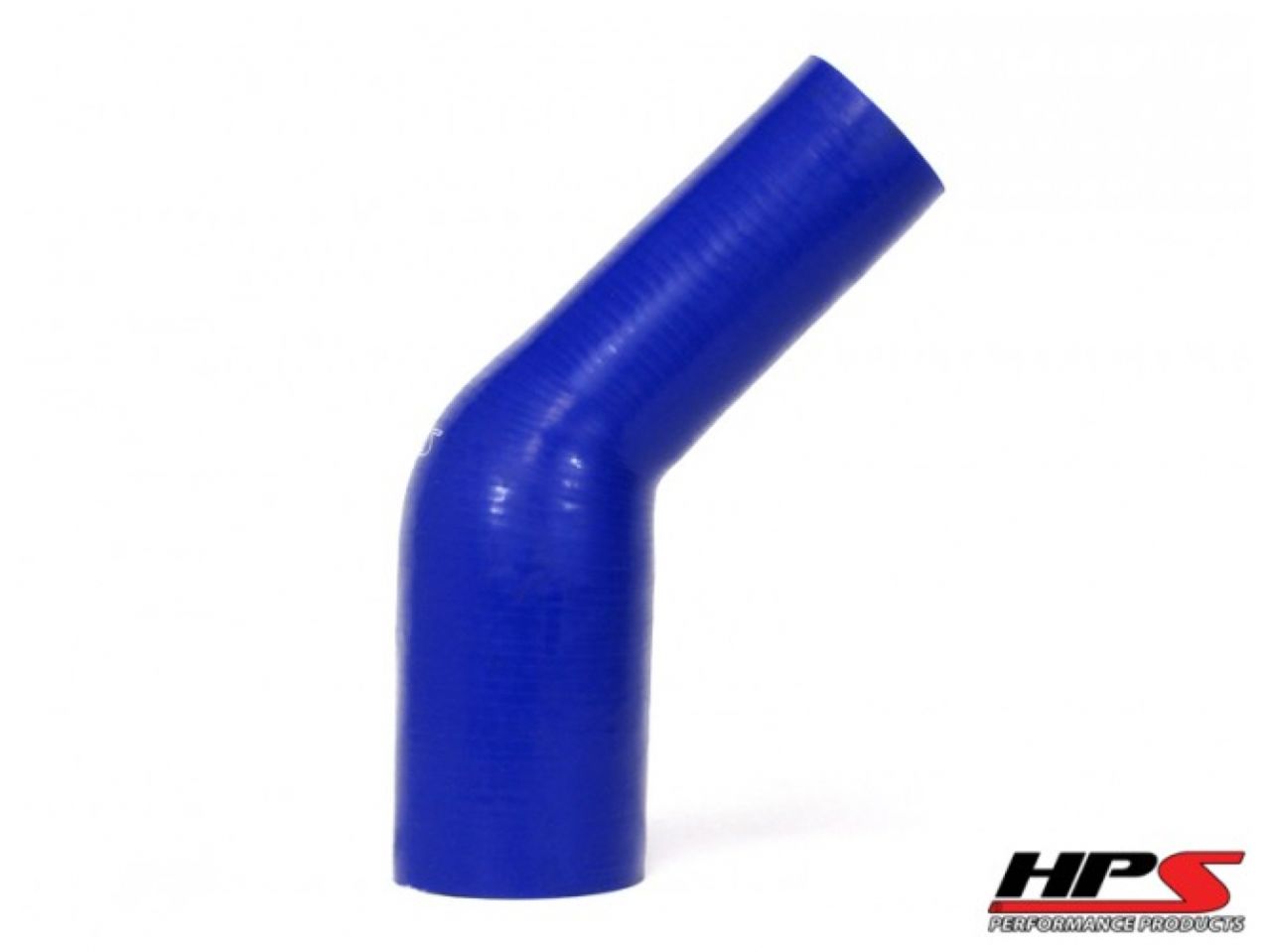 HPS 3-1/4" - 3-1/2" ID, Silicone 45 Degree Elbow Reducer Coupler Hose, High Temp 4-ply Reinforced, Blue, 83mm - 89mm ID