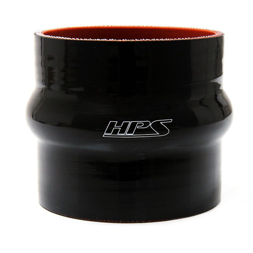 HPS 3-1/2" ID, 3" Length, Silicone Straight Hump Coupler Hose, High Temp 4-ply Reinforced, 89mm ID, Black