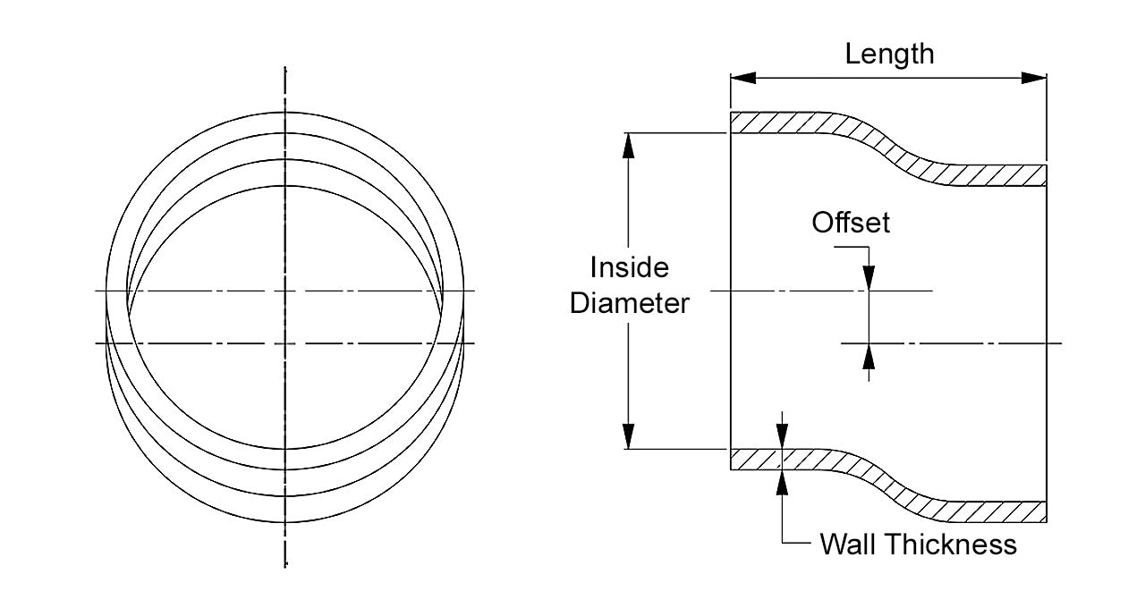 HPS Performance Products HPS 2-3/4" Silicone Offset Straight Coupler Hose, High Temp 4-ply Reinforced
