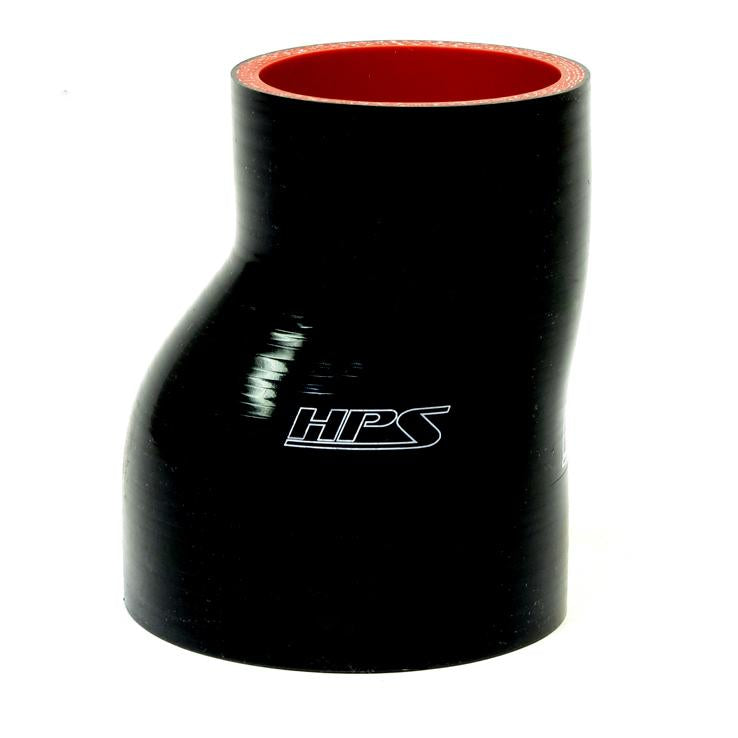 HPS 2-1/2" - 3" ID, 3" Length, Silicone Offset Straight Reducer Coupler Hose, High Temp 4-ply Reinforced, 63mm - 76mm ID, Black