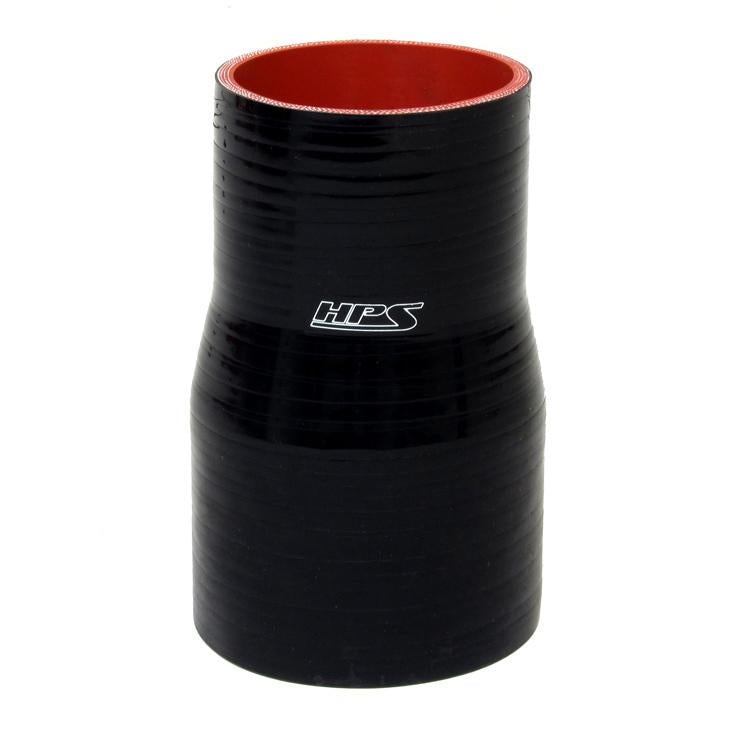 HPS 4-1/4" - 5" ID, 4" Length, Silicone Straight Reducer Coupler Hose, High Temp 4-ply Reinforced, 108mm - 127mm ID, Black