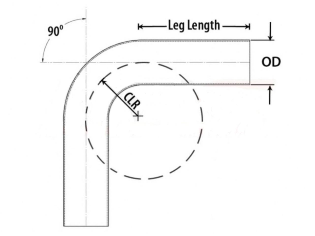 HPS 2-1/4" OD 90 Degree Bend 6061 Aluminum Elbow Pipe Tubing 16 Gauge w/ 3" CLR