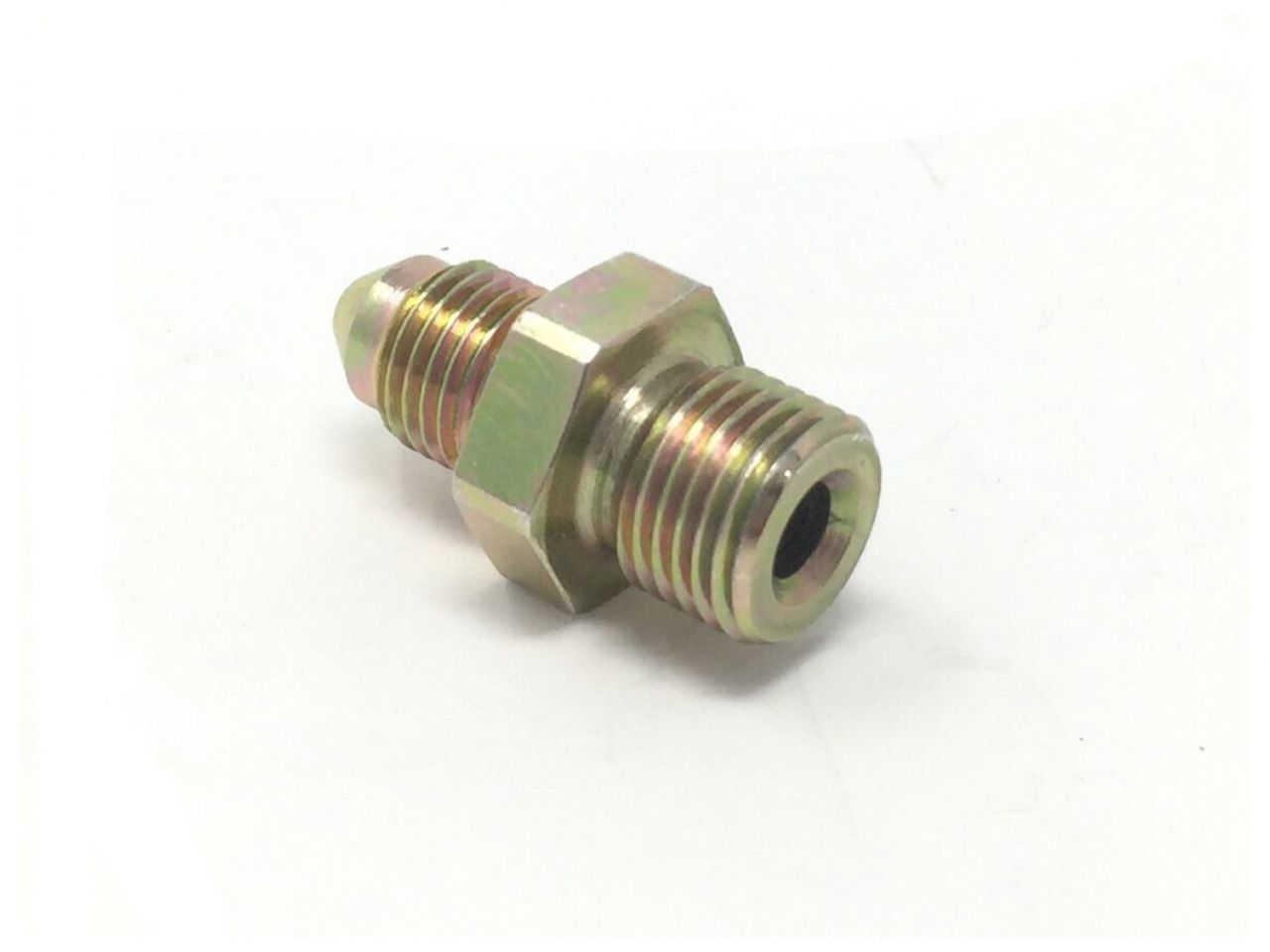 Diftech Turbo Oil Fitting - Unrestricted. -3 AN To 7/16-24 Fits Garrett & Borg