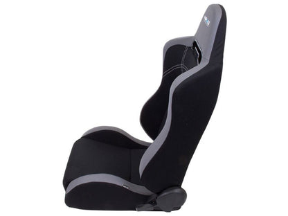 NRG EVO Style Cloth Sport Seat w/logo  - Black