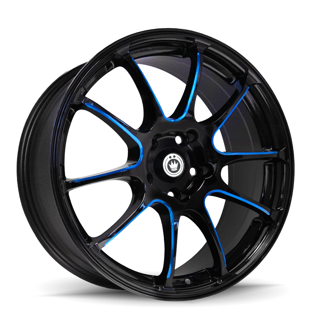 Konig Illusion Wheel Black/Ball Cut Blue 17X7 +40 5X100