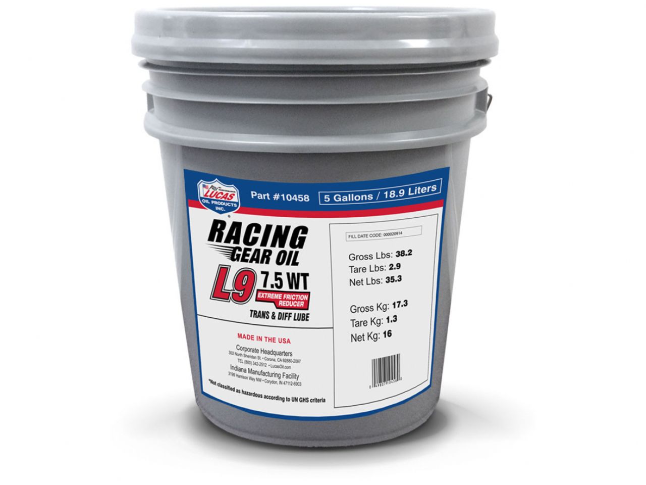 Lucas Oil L9 Syn Racing Gear Oil