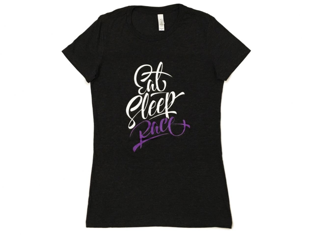 Eat Sleep Race Grey/Purple Ladies Script Shirt