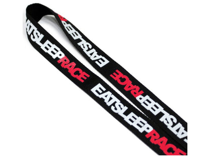 Eat Sleep Race Black/Red Logo Lanyard