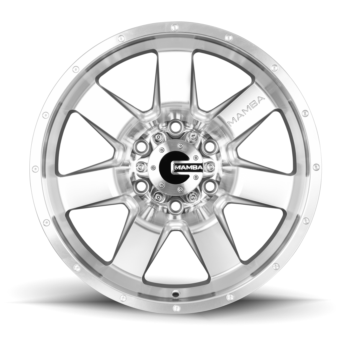 Mamba M14 Wheel Machined Face Silver / Drill Holes 17x9 -12 5x127