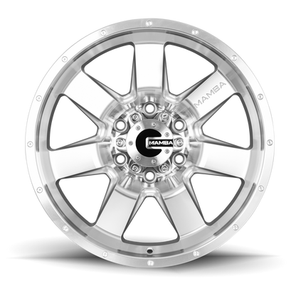 Mamba M14 Wheel Machined Face Silver / Drill Holes 17x9 -12 5x127