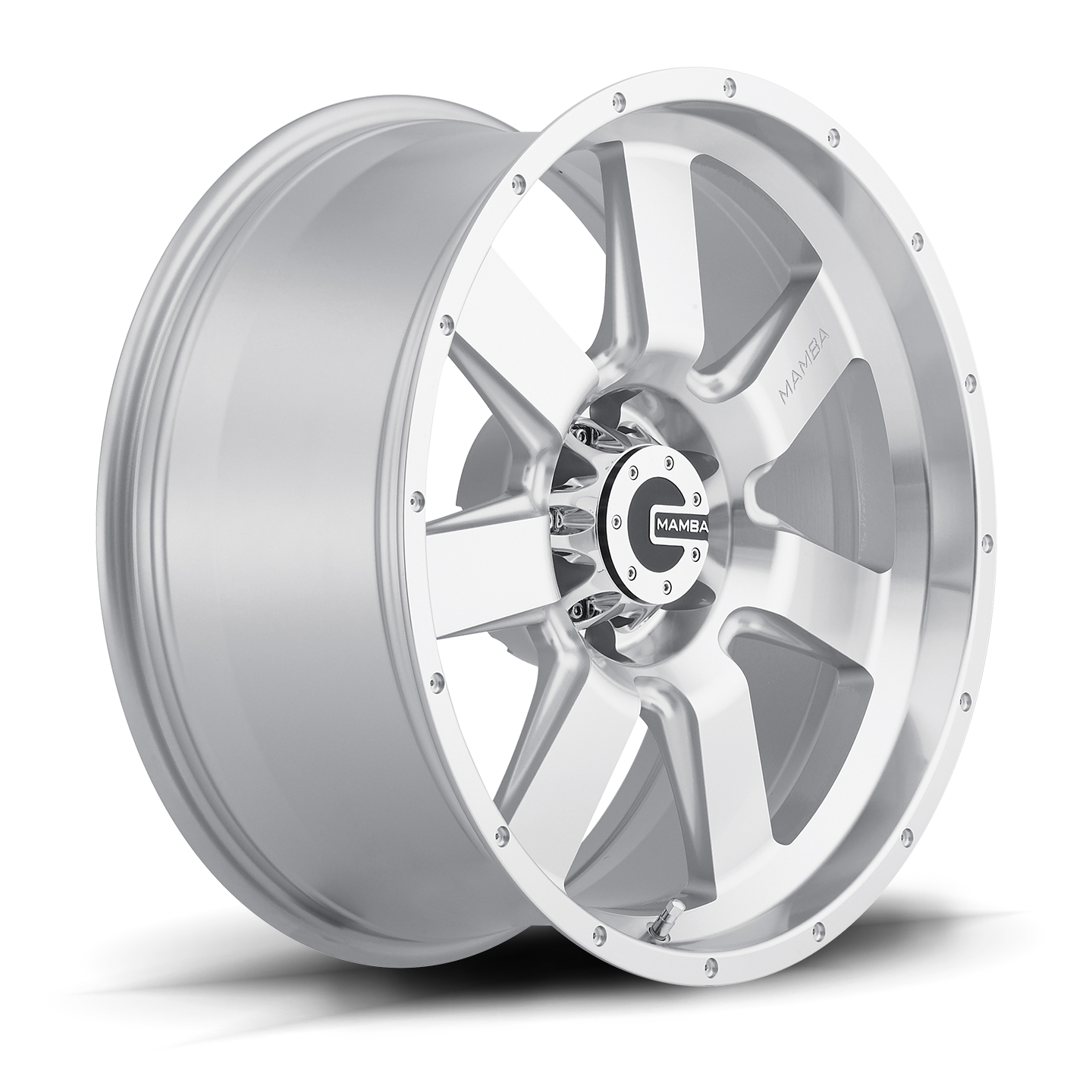 Mamba M14 Wheel Machined Face Silver / Drill Holes 17x9 -12 5x127