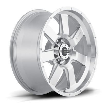 Mamba M14 Wheel Machined Face Silver / Drill Holes 17x9 -12 5x127