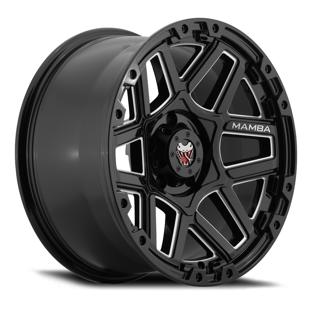 Mamba M23 Wheel Gloss Black w/ Machined Ball Cut 20x9 -12 5x127