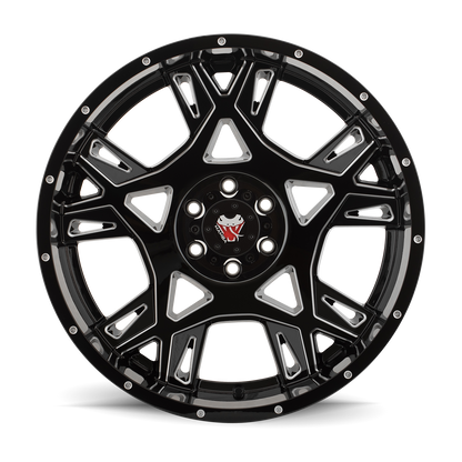 Mamba M24 Wheel Gloss Black w/ Ball Cut Accents 20x12 -44 6x135